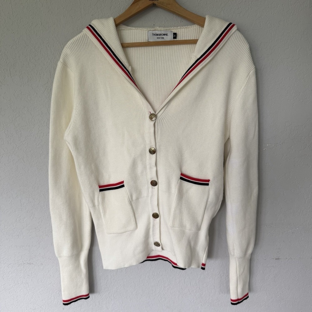 Thom Browne New York Rib Knit Cardigan Hoodie – Size Medium